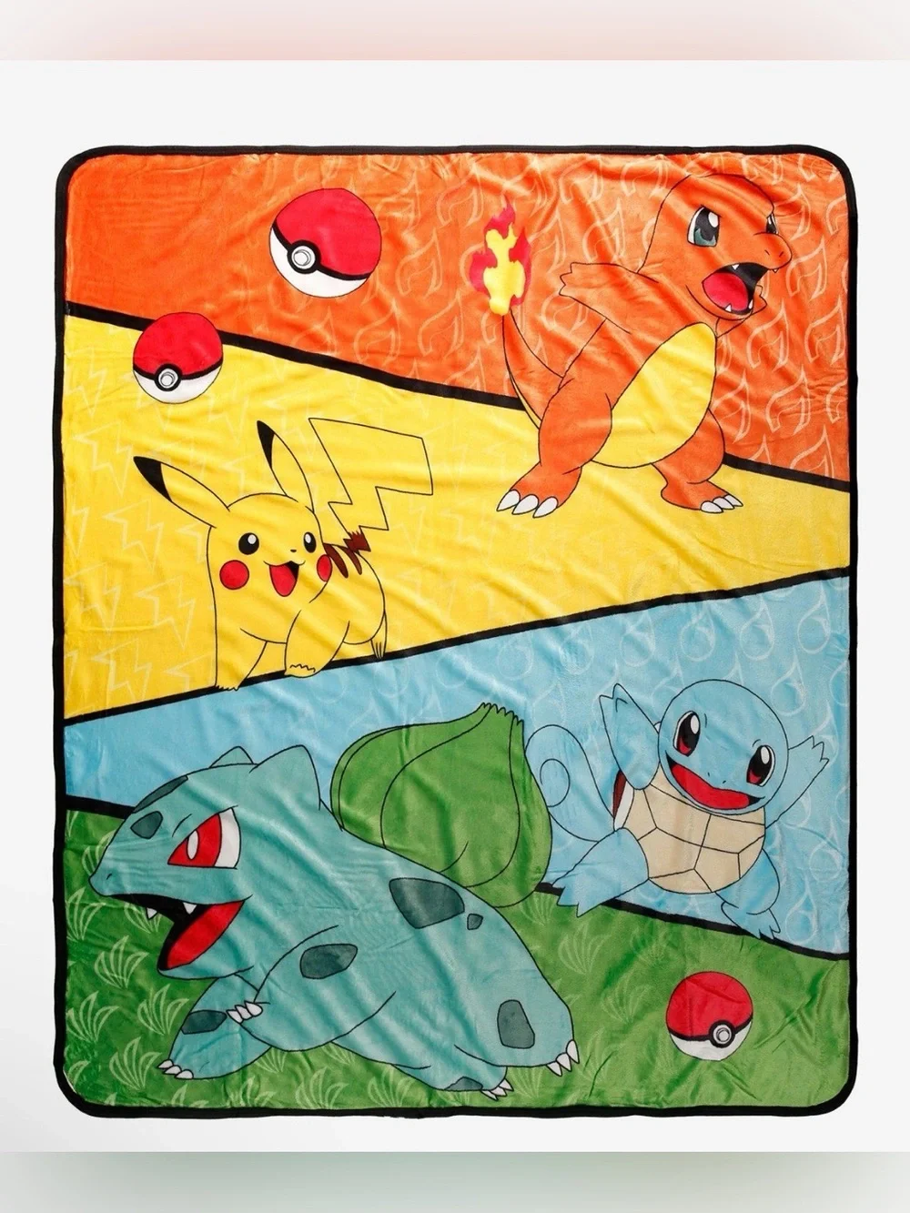 Pokémon Plush Graphic Throw Blanket with Pikachu and Friends- New